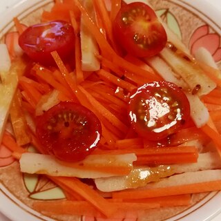 にんじんとちくわとミニトマトのサラダ☆中華風味